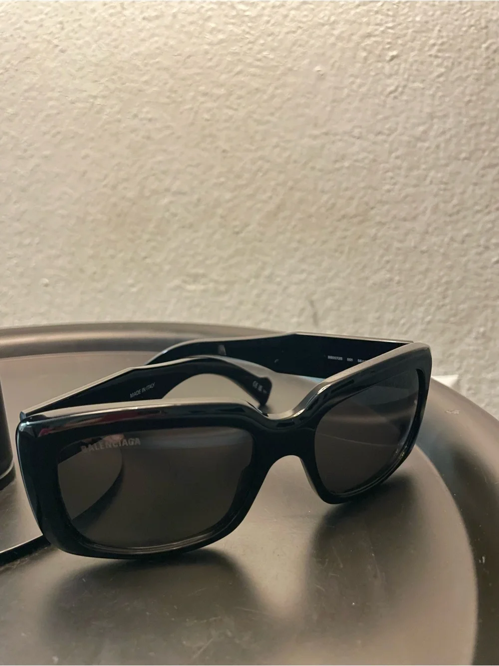 Balenciaga BB0072S 001 Oversized Black Logo Sunglasses - No Case